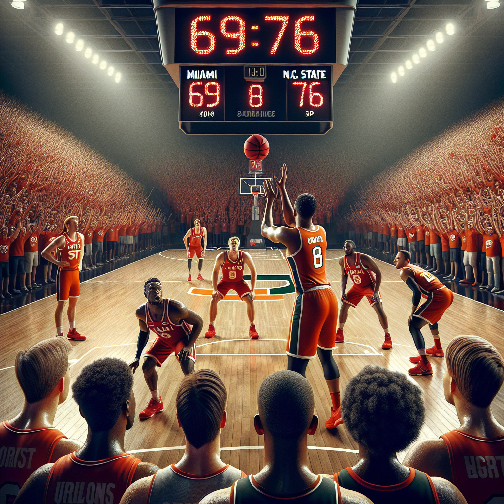 Miami scores last 8 points to beat N.C. State 77-76